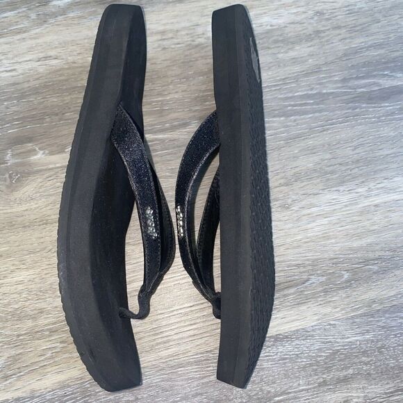 Reef Cushion Black Soft Rubber Insoles Flip Flops Women's sz 11 - Picture 9 of 10